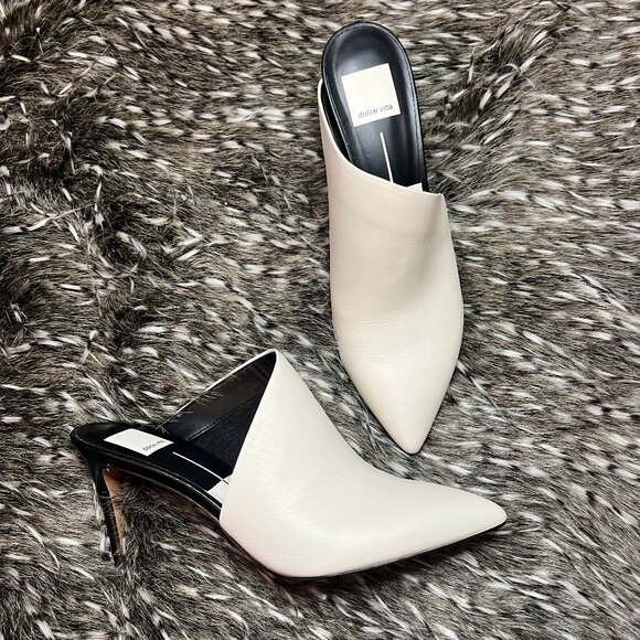 Dolce Vita White Mules with Pointed Toe and High Heel - Picture 1 of 4